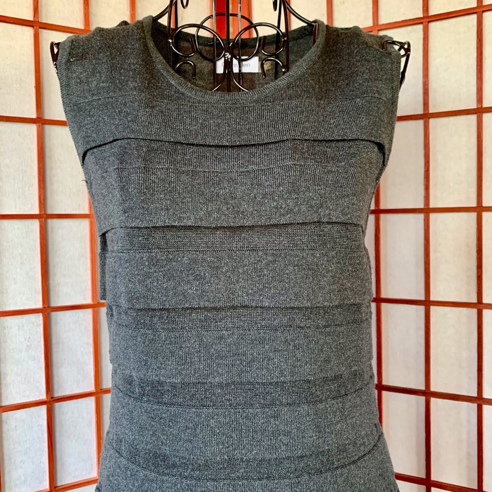 Calvin Klein Wool Blend Tiered Sweater Midi NWOT